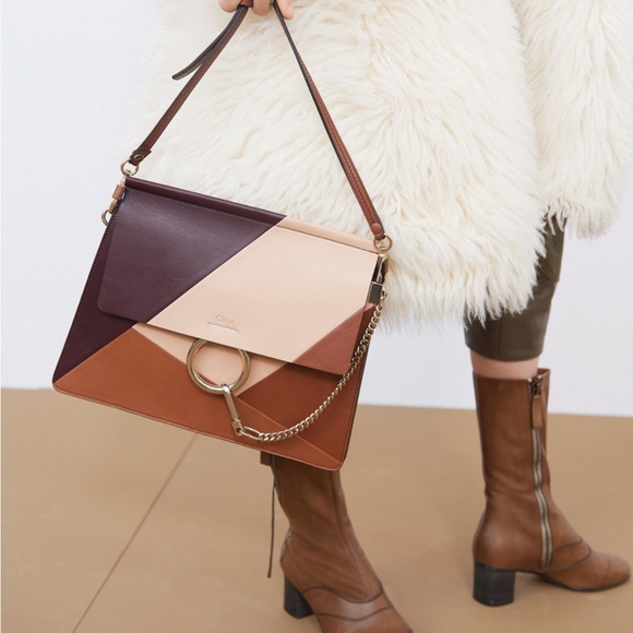 Chloe Handbags - Chloe Patchwork Faye medium flap shoulder bag smooth calfskin